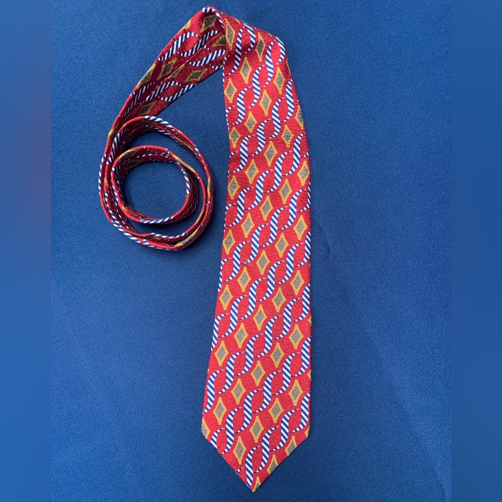 Vintage Monsieur Givenchy red silk pattern tie